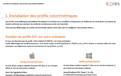 Installation des profils colorimétriques Icônes